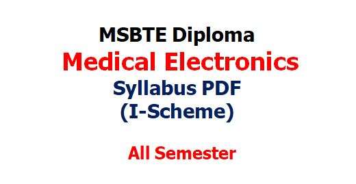 MSBTE Medical Electronics Syllabus