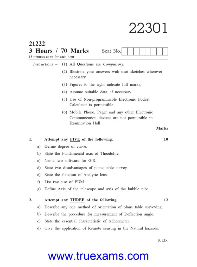 22301 msbte Question Paper summer 2022