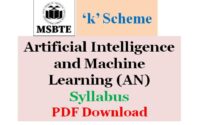 MSBTE Artificial Intelligence and Machine Learning Syllabus