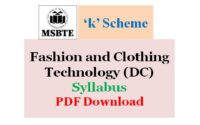 MSBTE Fashion and Clothing Technology Syllabus