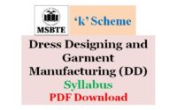 MSBTE Dress Designing and Manufacturing Syllabus