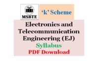 MSBTE Electronics and Telecommunication Engineering (EJ) Syllabus