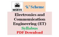MSBTE Electronics and Communication Engineering (ET) Syllabus K scheme