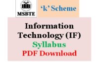 MSBTE Information Technology Syllabus K Scheme