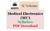 MSBTE Medical Electronics Syllabus K Scheme