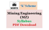 MSBTE Mining Engineering Syllabus K Scheme
