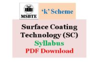 MSBTE Surface Coating Technology Syllabus K Scheme