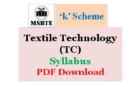 MSBTE Textile Technology Syllabus