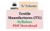 MSBTE Textile Manufacturers Syllabus K Scheme